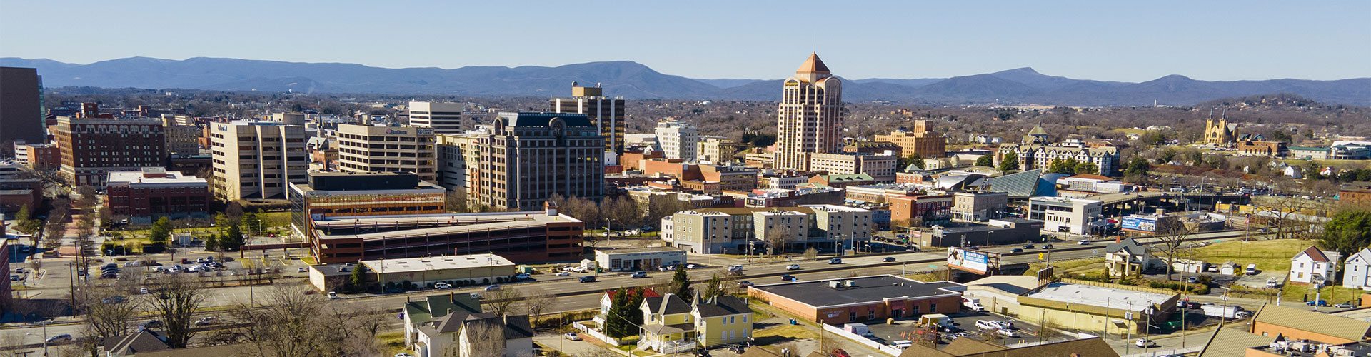 aerial view of roanoke